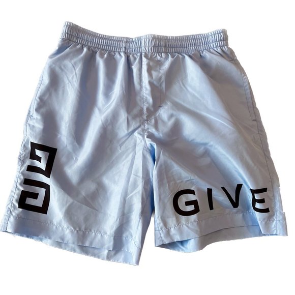 Givenchy Mens 4G Long Small Swim Shorts Baby Blue - Picture 1 of 7